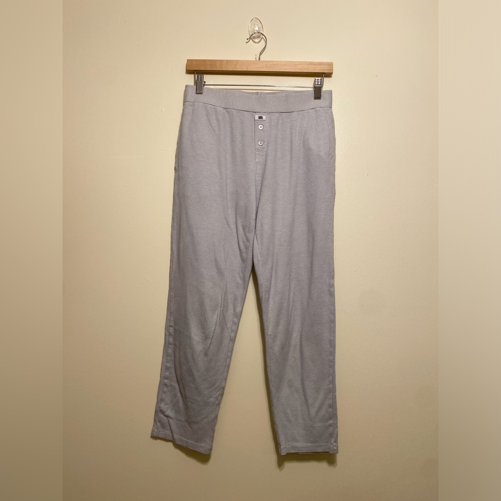 lunya Good in Bed Light Gray Cozy Button-Front Pants. Size S